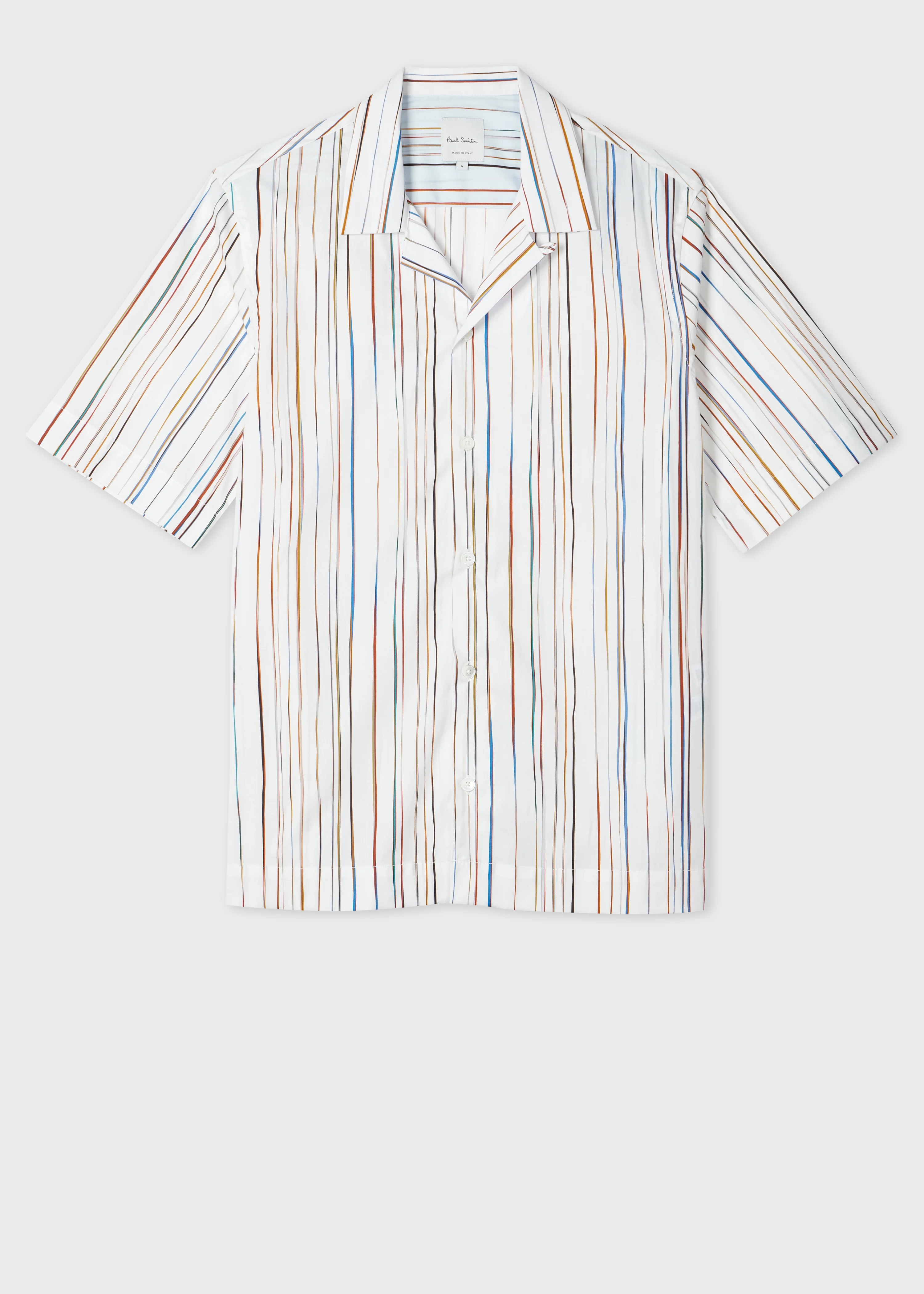 White 'Signature Pinstripe' Short-Sleeve Shirt - 1