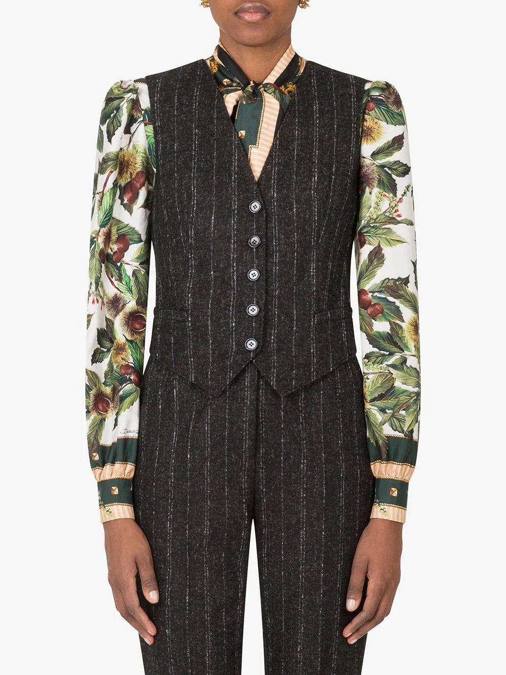 pinstripe buttoned waistcoat - 3