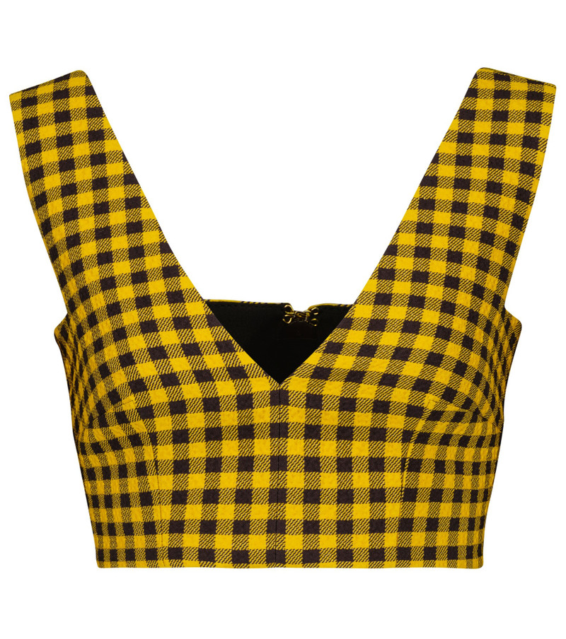 Joice gingham cloque crop top 1