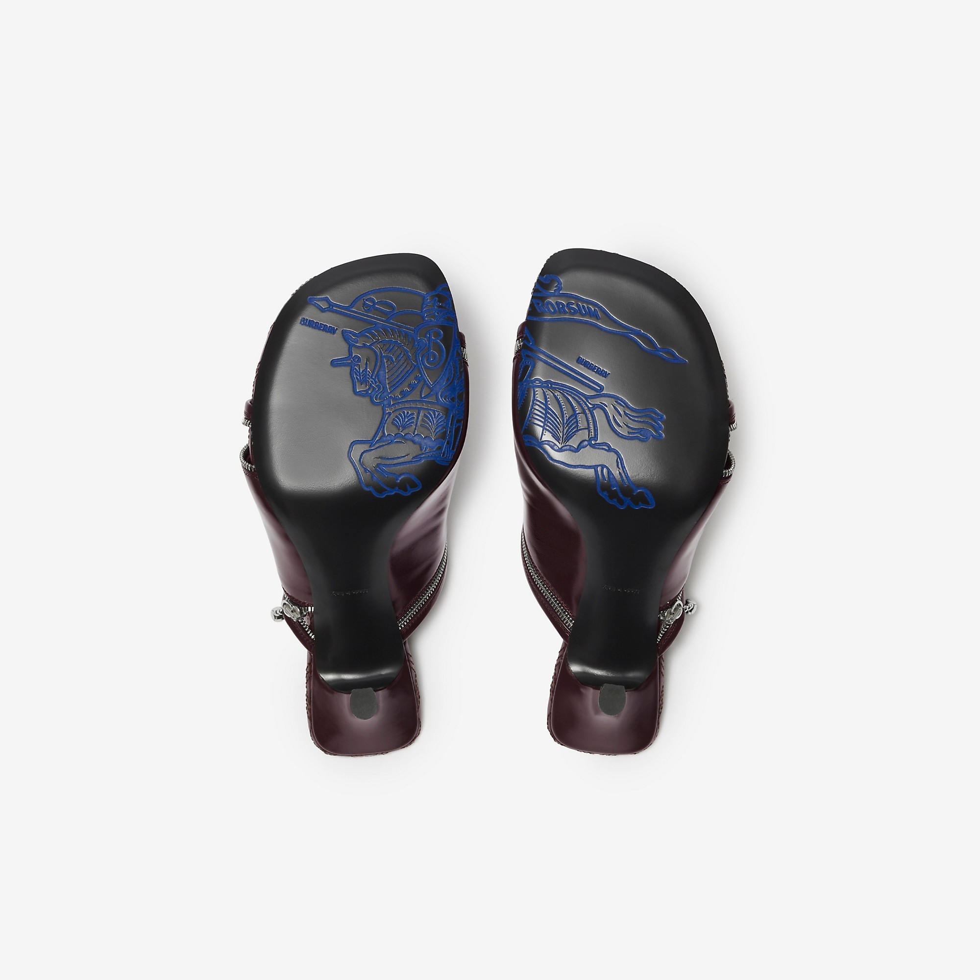 Burberry Leather Peep Sandals | REVERSIBLE