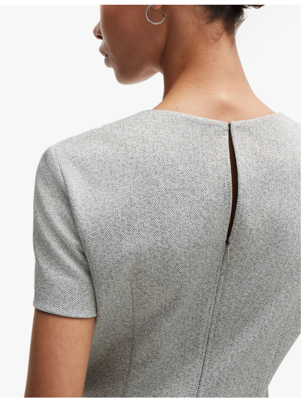Round-neck short-sleeve stretch cotton-jersey shift dress - 6