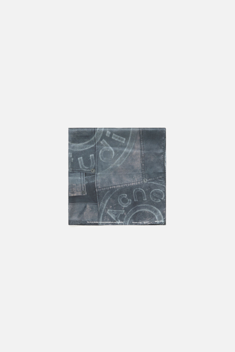 Printed silk scarf - Dark Blue 1
