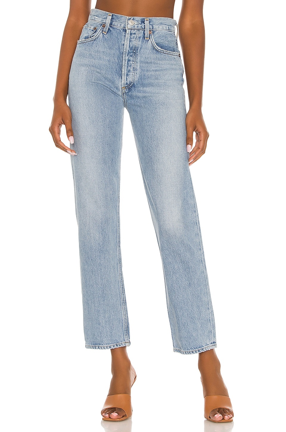 【in a row】Pinch Wash Bootcut Denim 90's Pinch Waist High Rise Straight in Force – AGOLDE