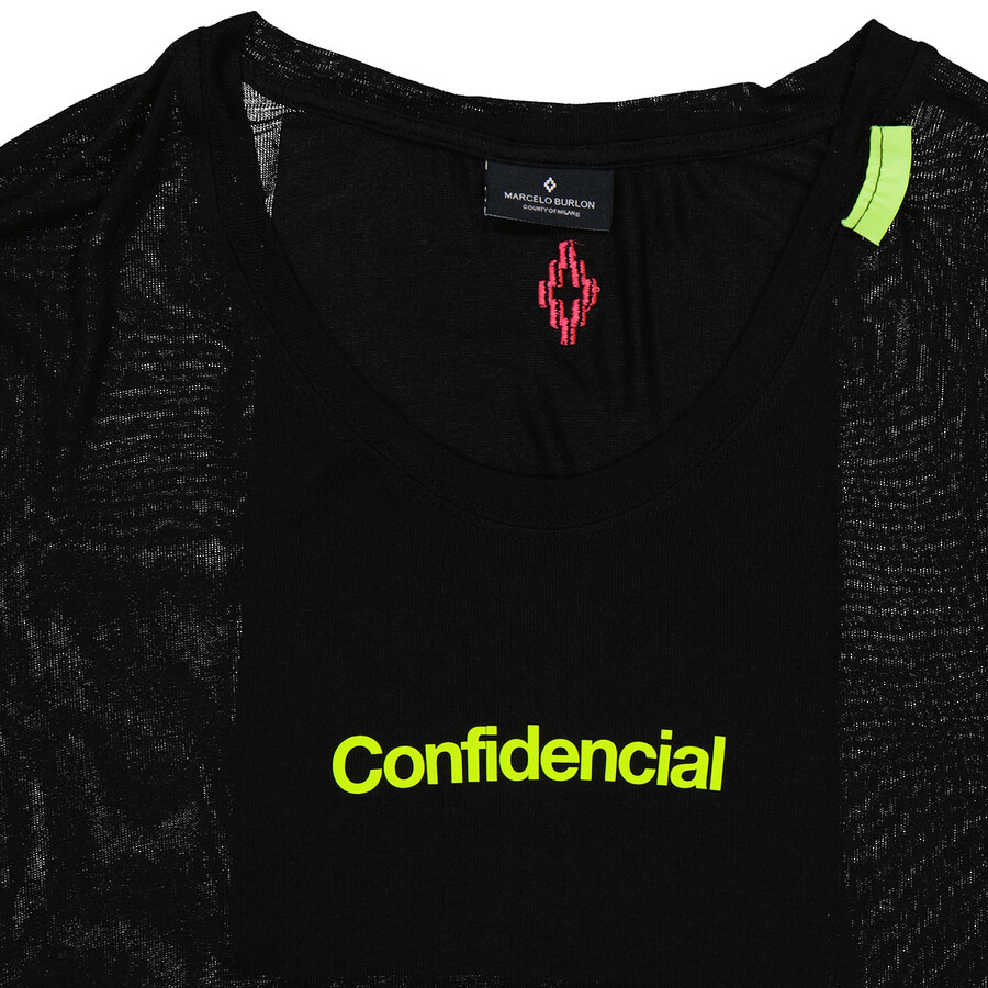 Marcelo Burlon Ladies Black Confidential T-shirt - 7