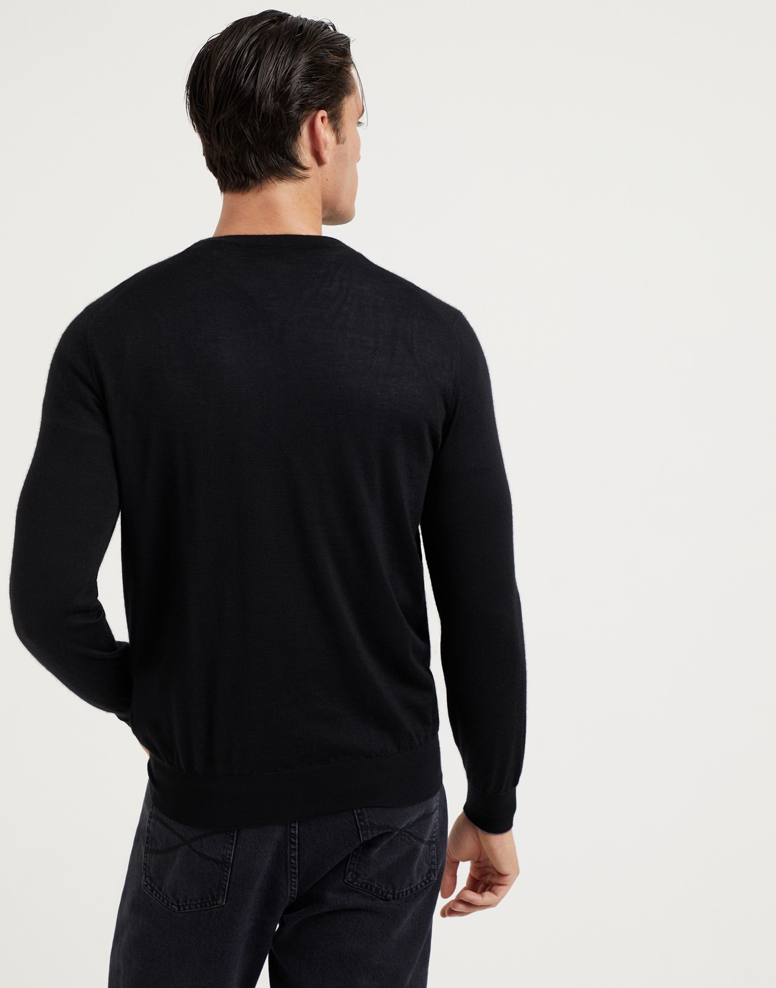 Lightweight cashmere and silk crew neck sweater - 2