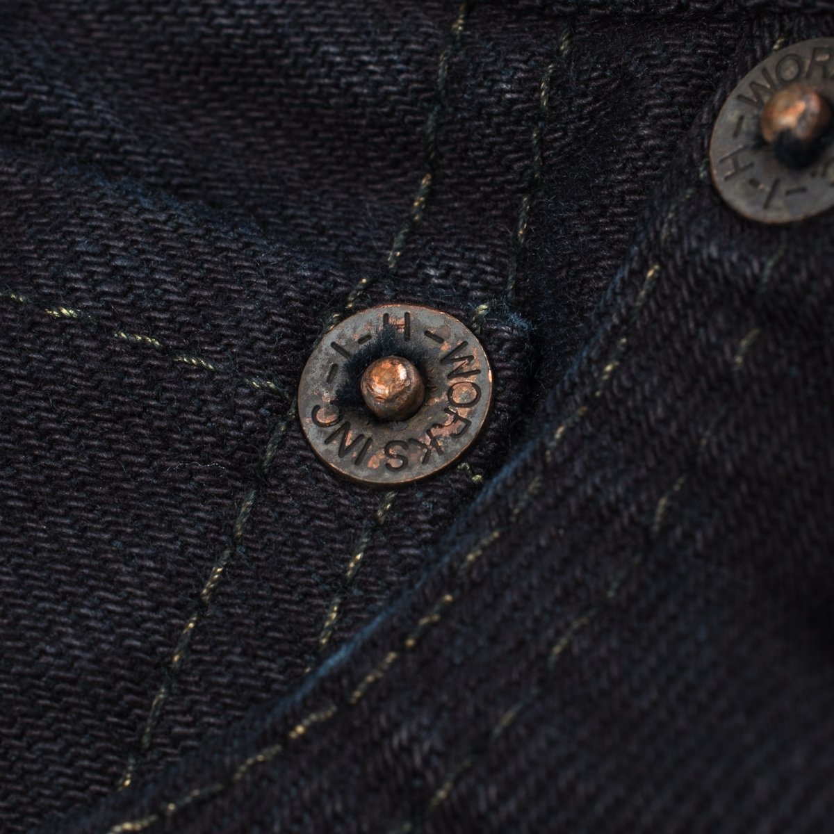 IH-634S-142od 14oz Selvedge Denim Straight Cut Jeans - Indigo Overdyed Black - 12