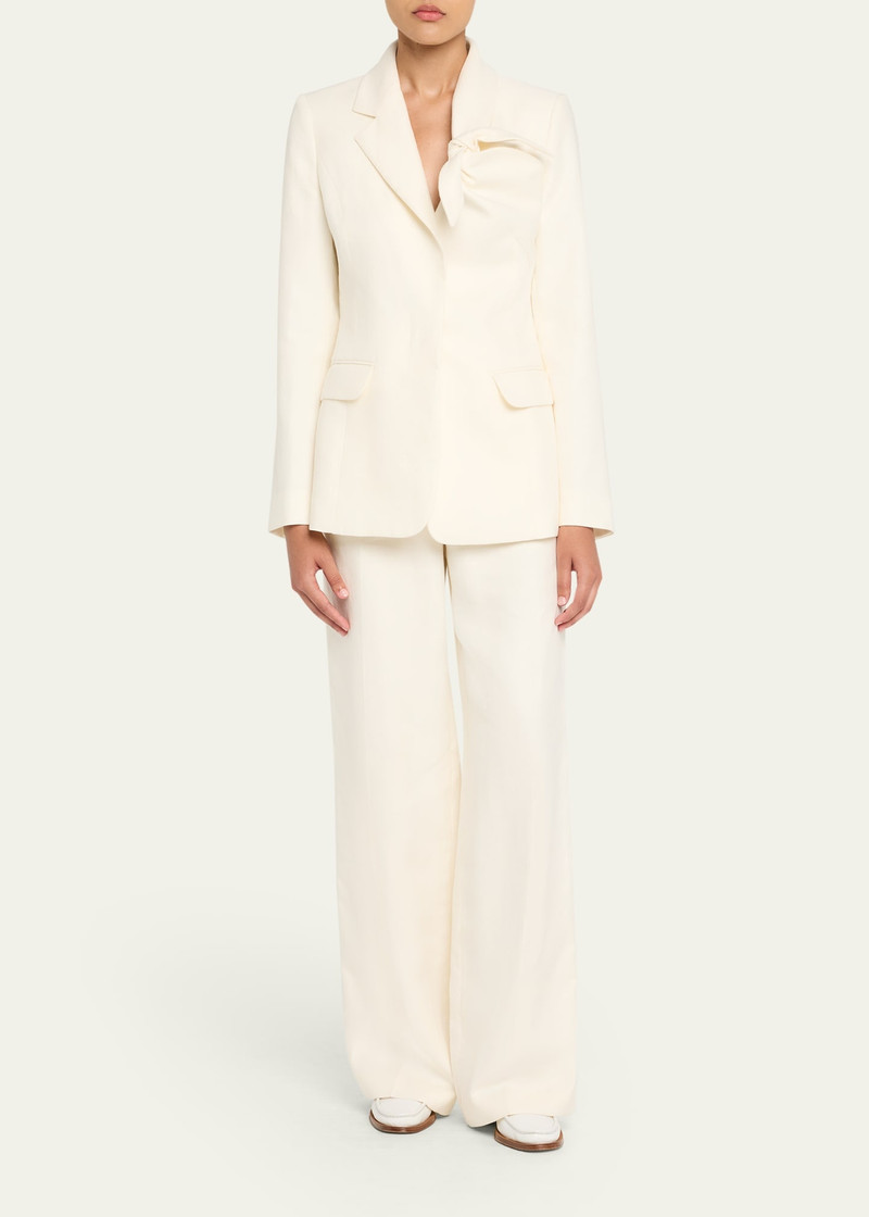 GABRIELA HEARST Oslo Knot Single-Breasted Linen Blazer outlook