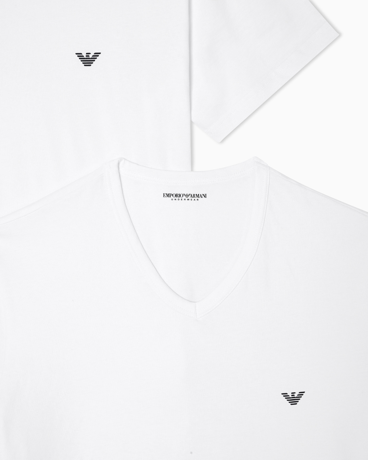 TWO-PACK OF STRETCH JERSEY LOUNGEWEAR V-NECK T-SHIRTS - 4