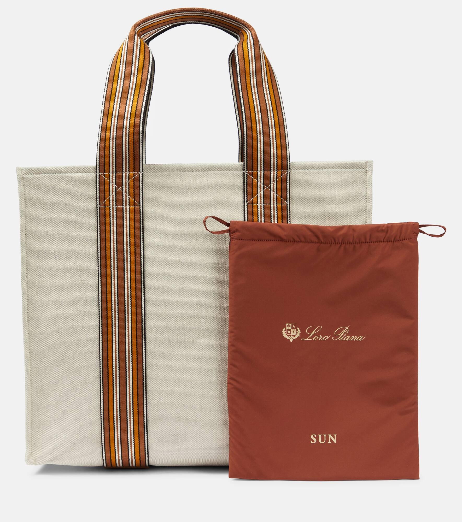 The Suitcase Stripe Medium canvas tote bag - 6
