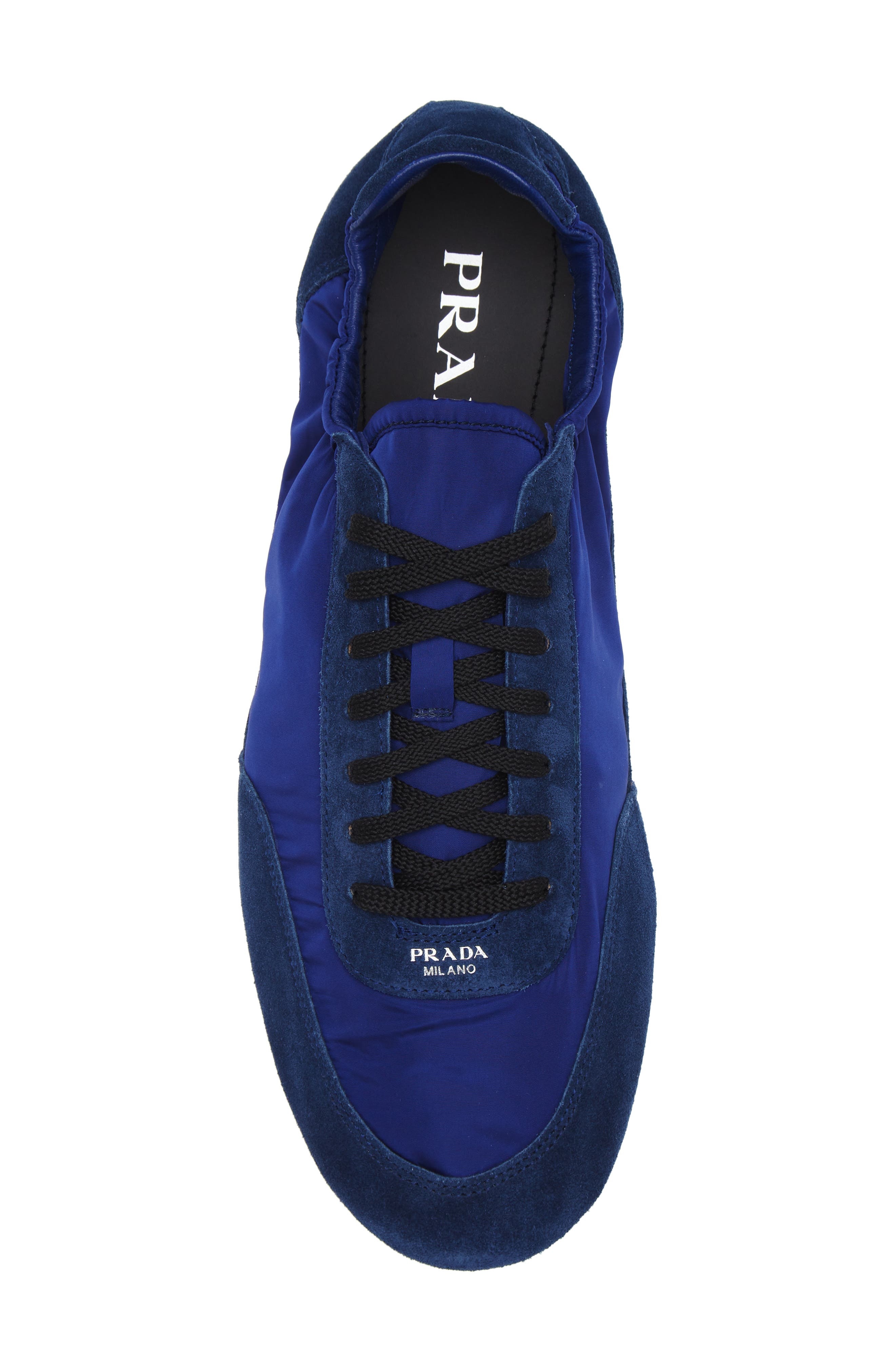 Prada Collapse Mixed Media Low Top Sneaker in Bluette at Nordstrom - 5