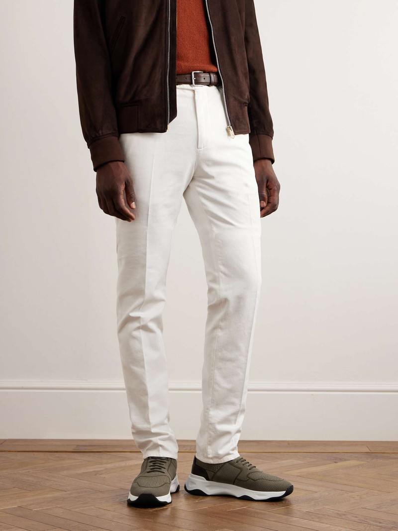 Berluti Shadow Venezia Leather-Trimmed Stretch-Knit Sneakers outlook