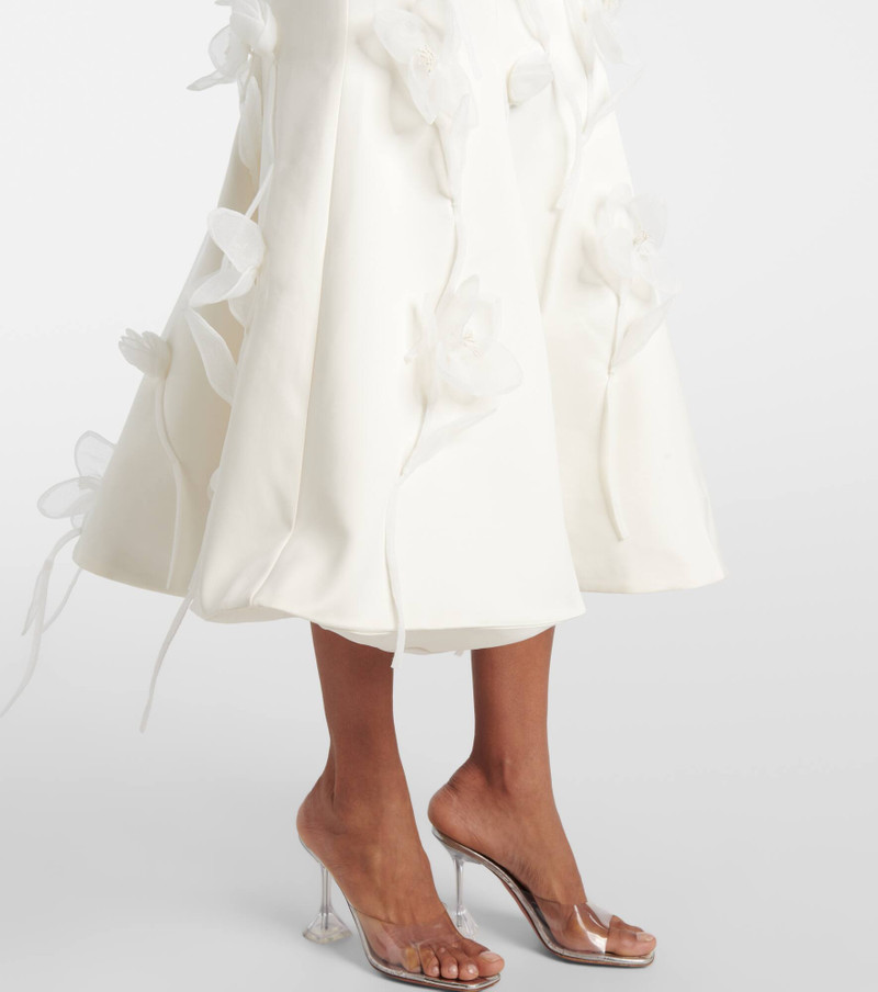 Bridal floral-appliqué midi dress 5