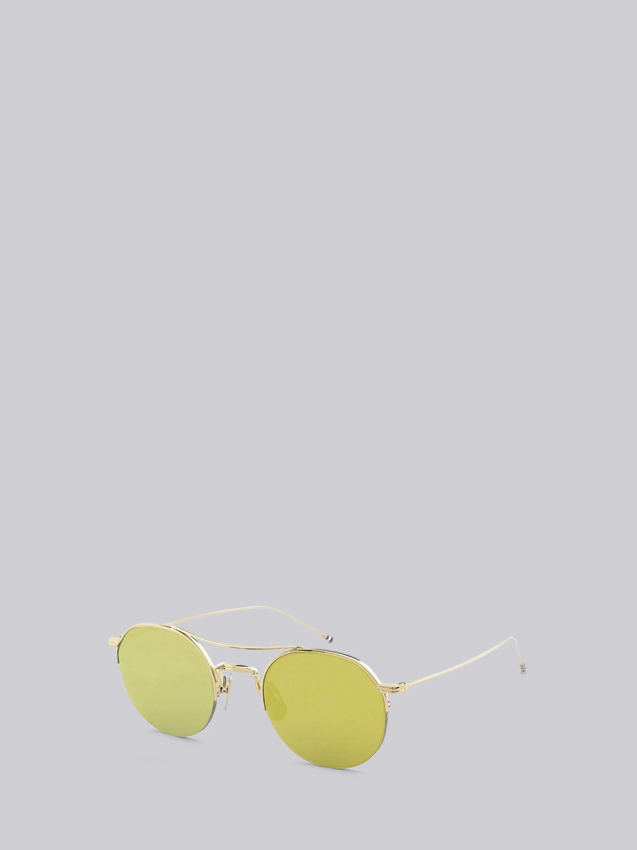 Gold & Brown Aviator Sunglasses - 1