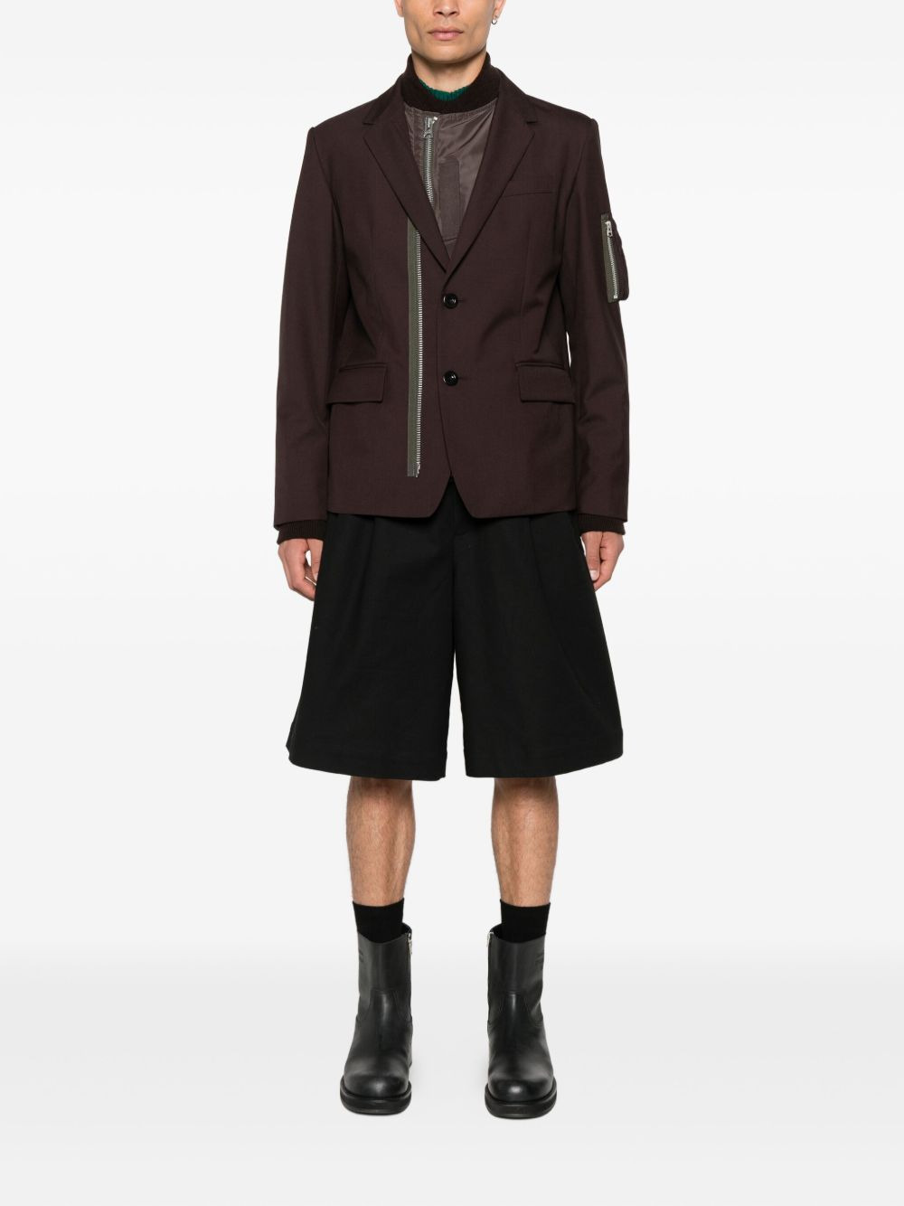 zip-detail blazer - 2