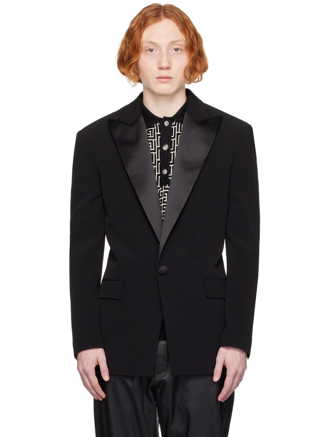 Black Single-Button Blazer - 1