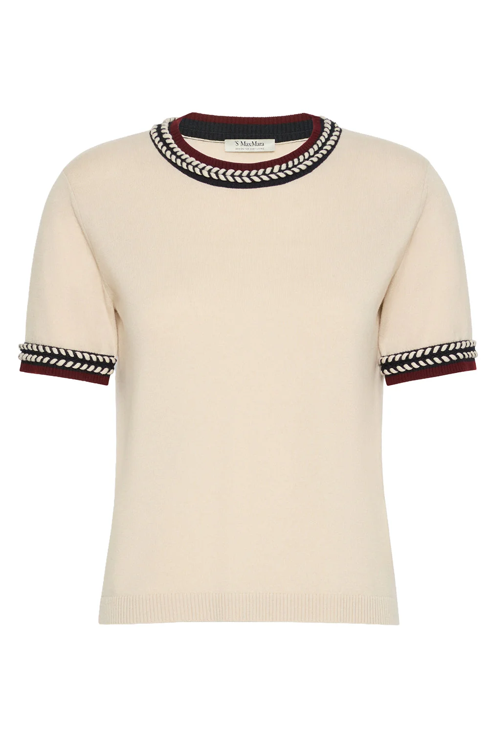 Braided Short Sleeve Sweater - 1