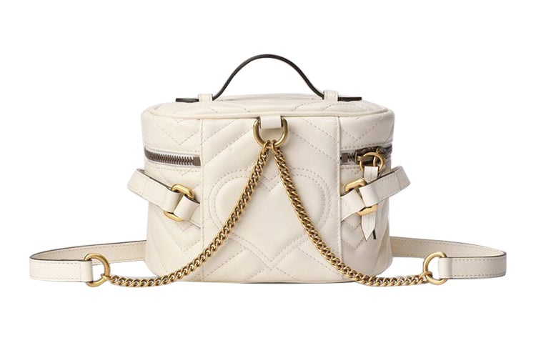 (WMNS) Gucci GG Marmont Series Backpack MIni-Size White 598594-DTDCT-9022 - 3