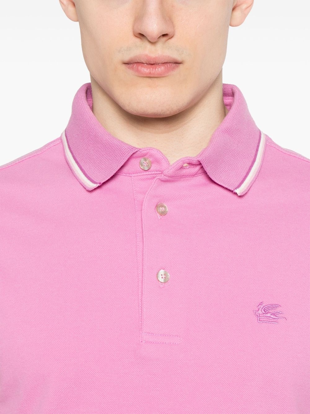 Pegaso-embroidered polo shirt - 4