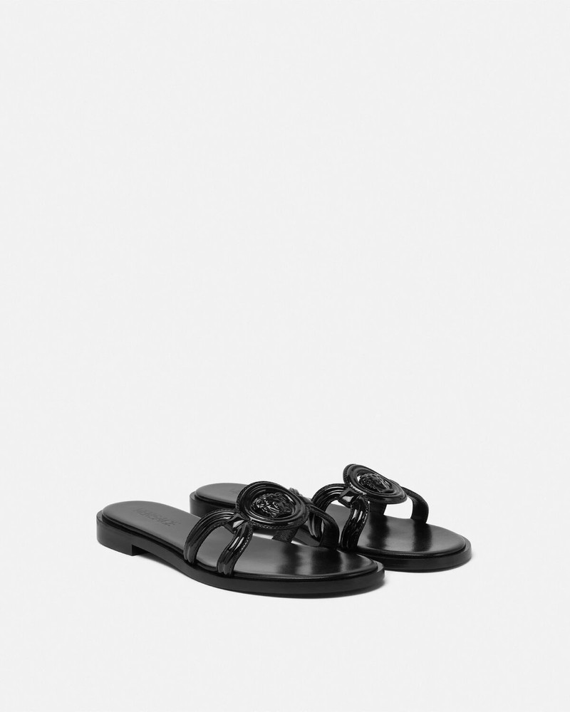 VERSACE Medusa '95 Patent Flat Sandals outlook