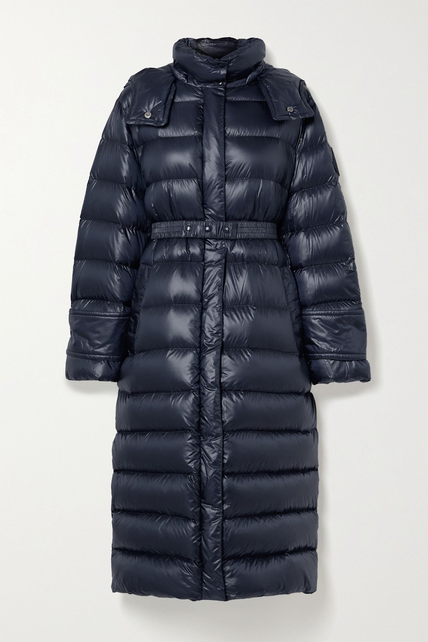 Cobalt hooded quilted ripstop down coat - 1