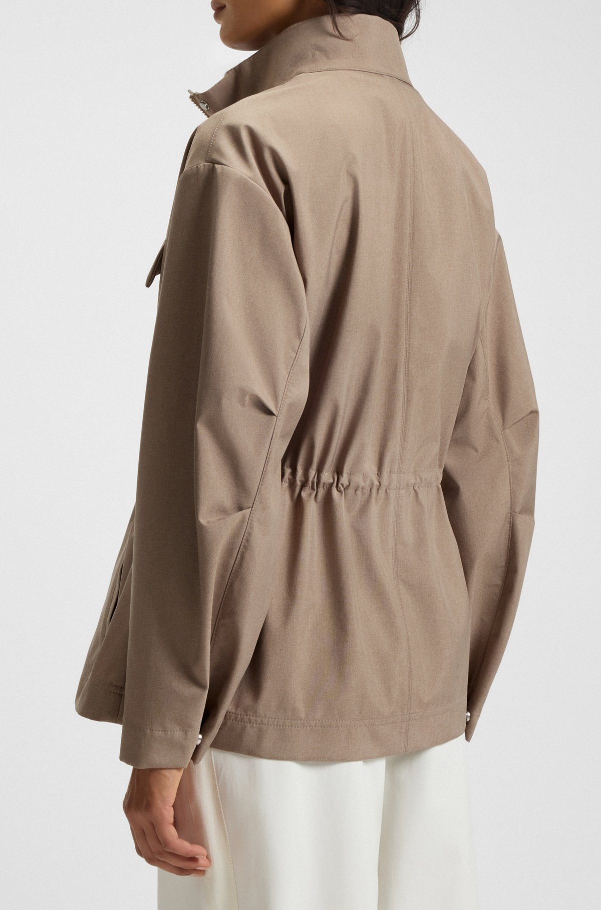 WATER-REPELLENT JACKET WITH GATHERED WAIST - 6