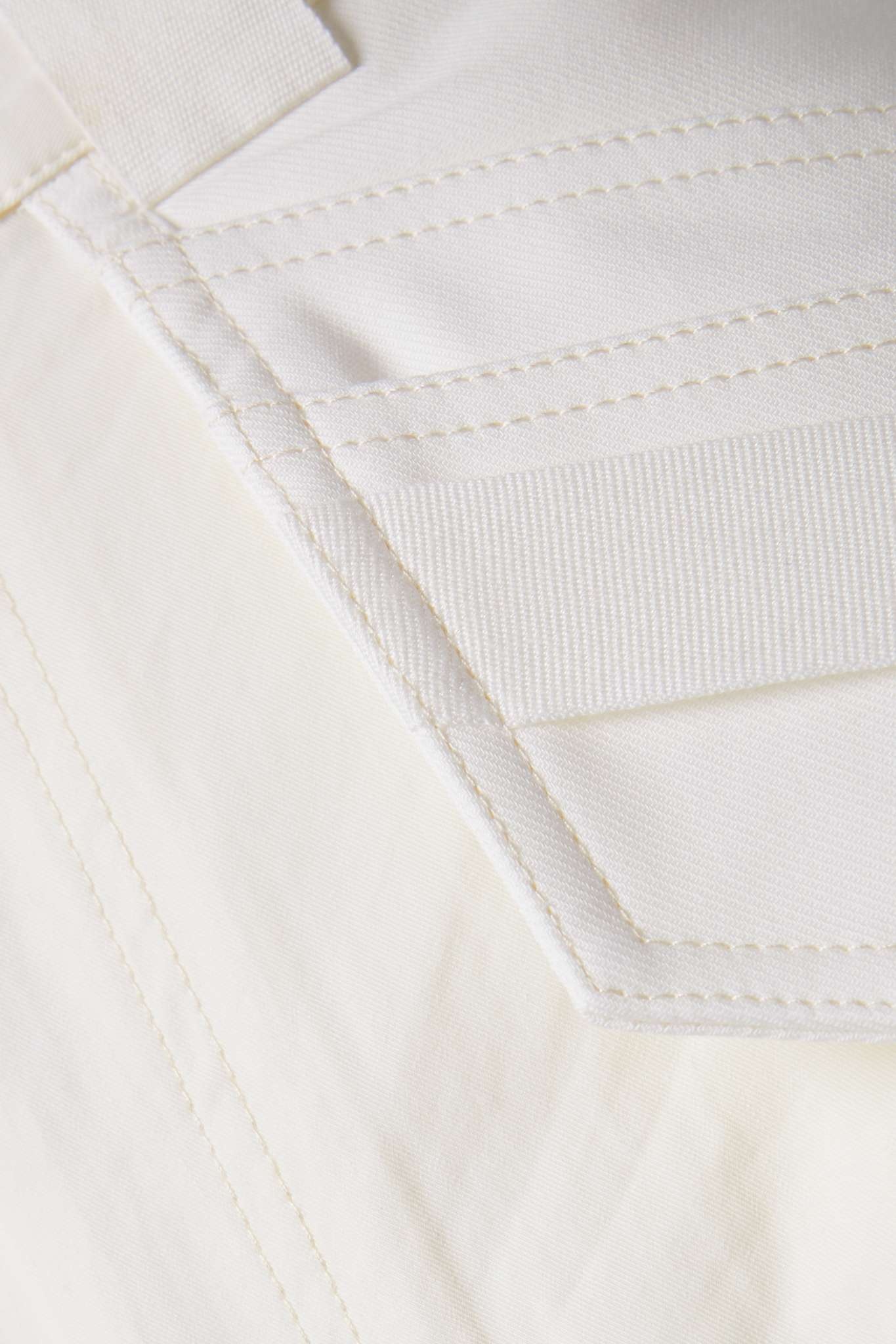 Paneled organic cotton-blend twill wide-leg pants - 5