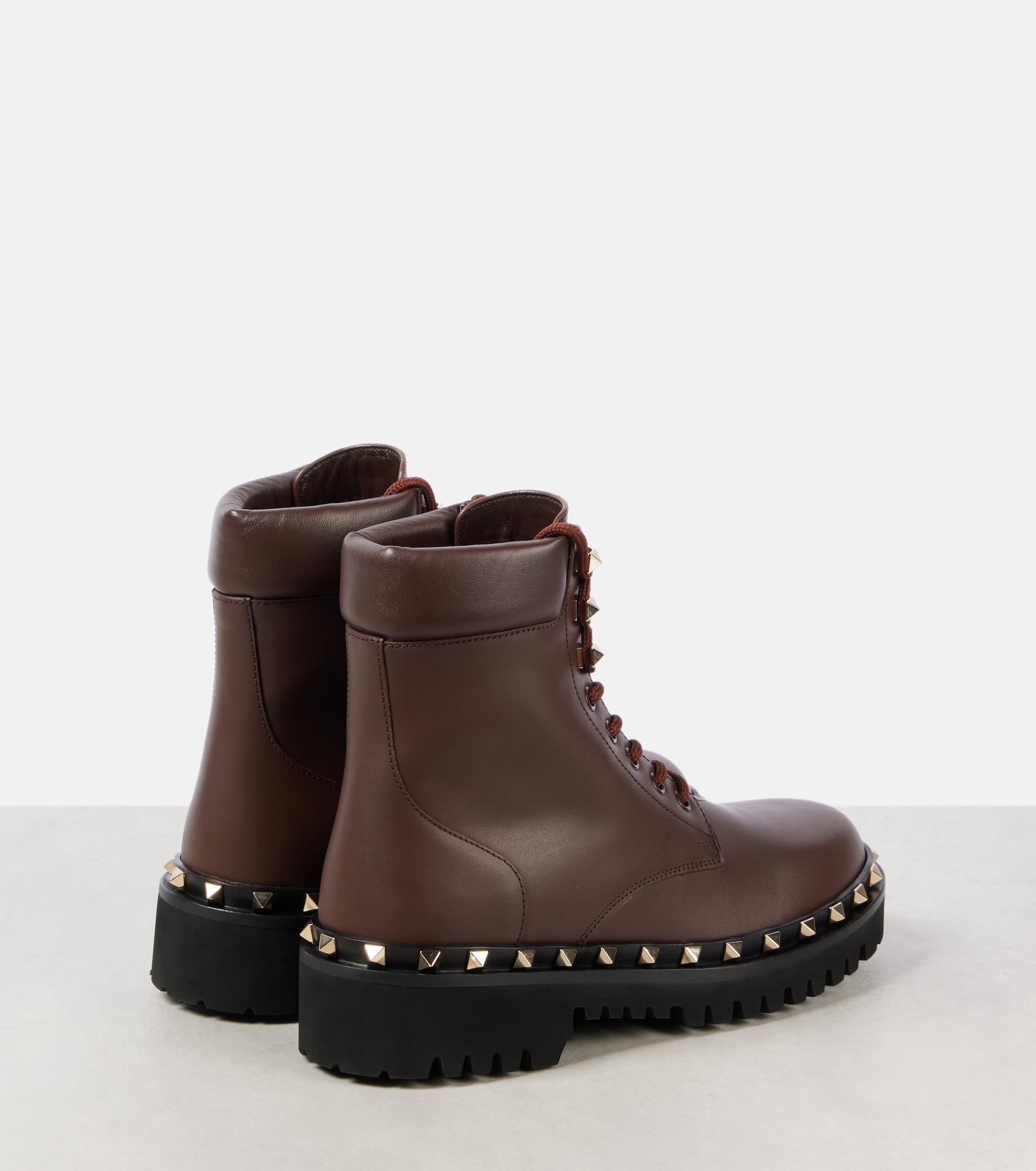 Rockstud leather combat boots - 3