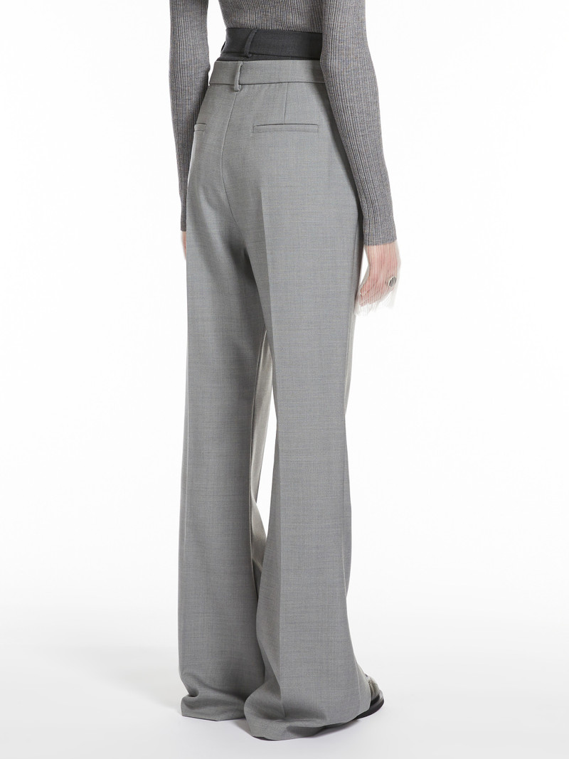 LINCE Flared trousers with a branded double belt 4