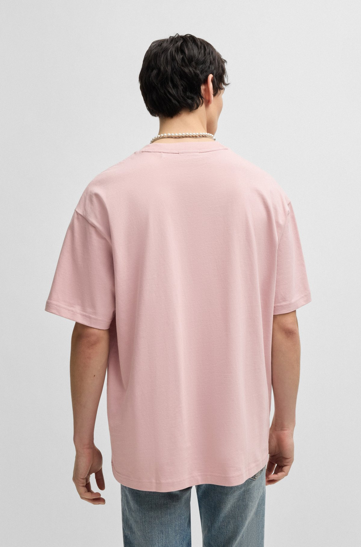 OVERSIZE-FIT T-SHIRT IN COTTON WITH HAPPY HUGO LOGO - 5