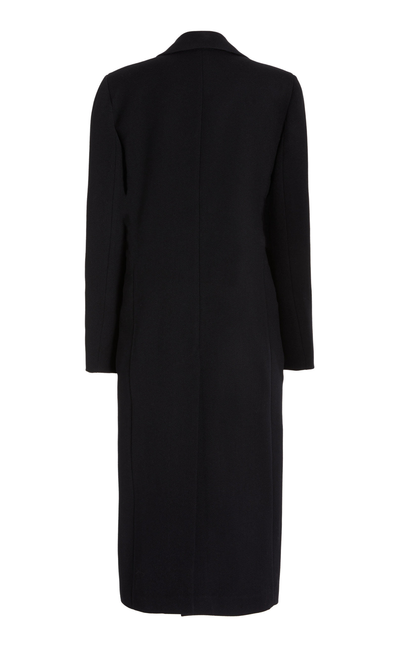 Single-Breasted Wool-Blend Coat black - 4
