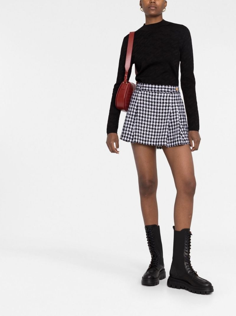 pleated houndstooth miniskirt - 2