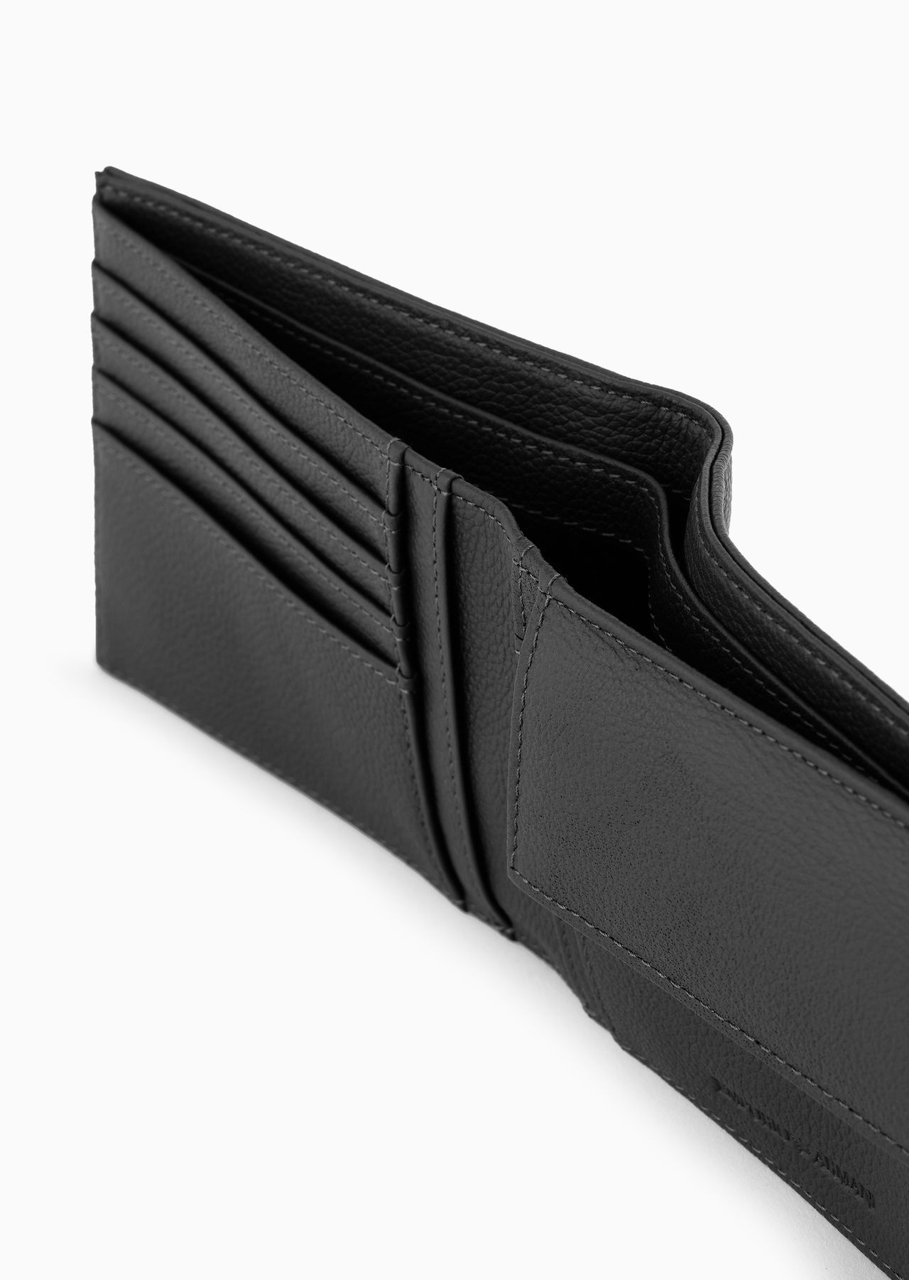 Tumbled-leather bi-fold wallet with outer pocket - 4