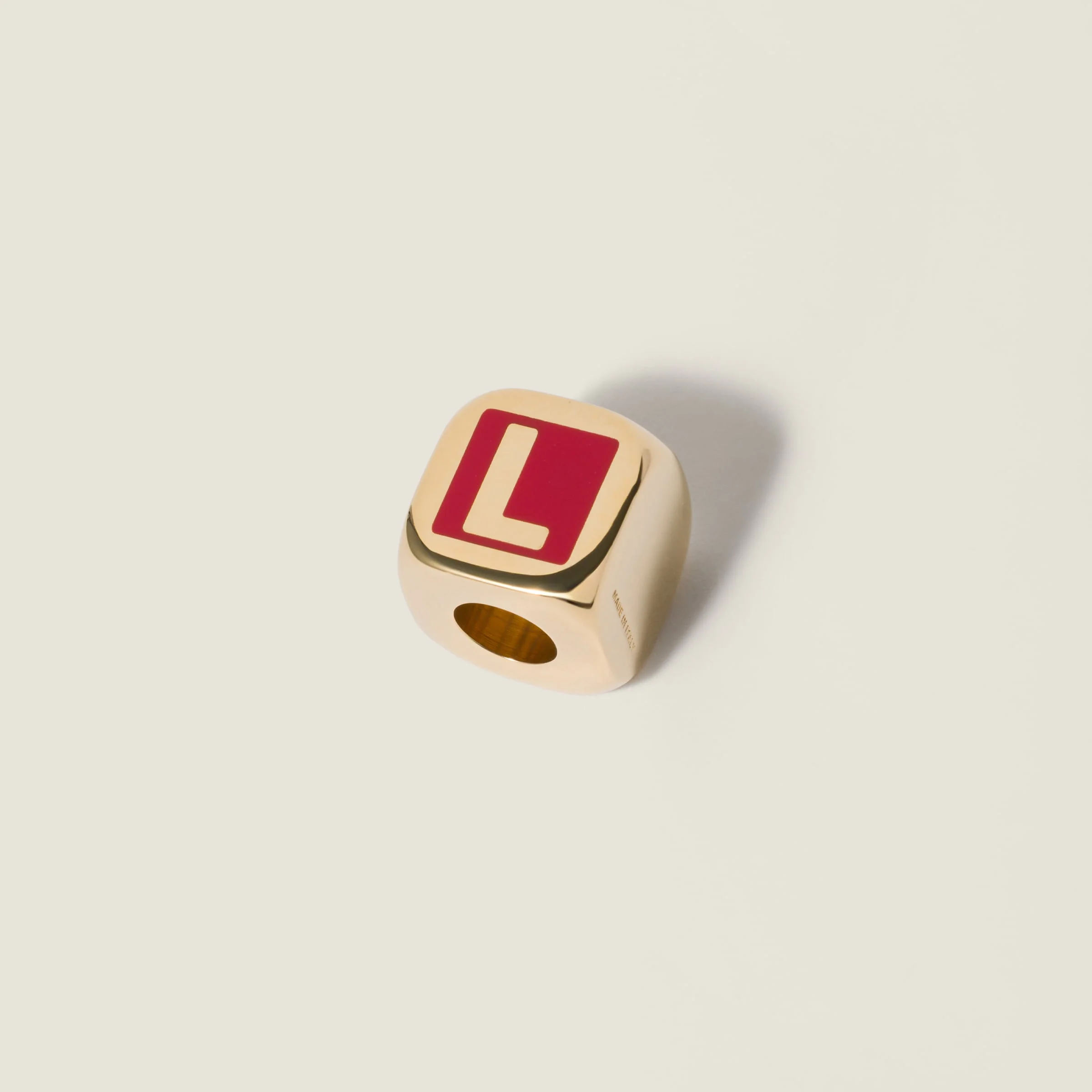 Enameled metal dice charm - 1