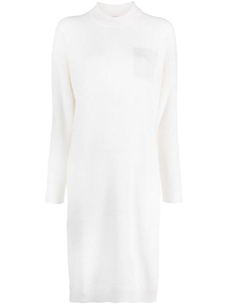metallic-threading tricot midi dress 1
