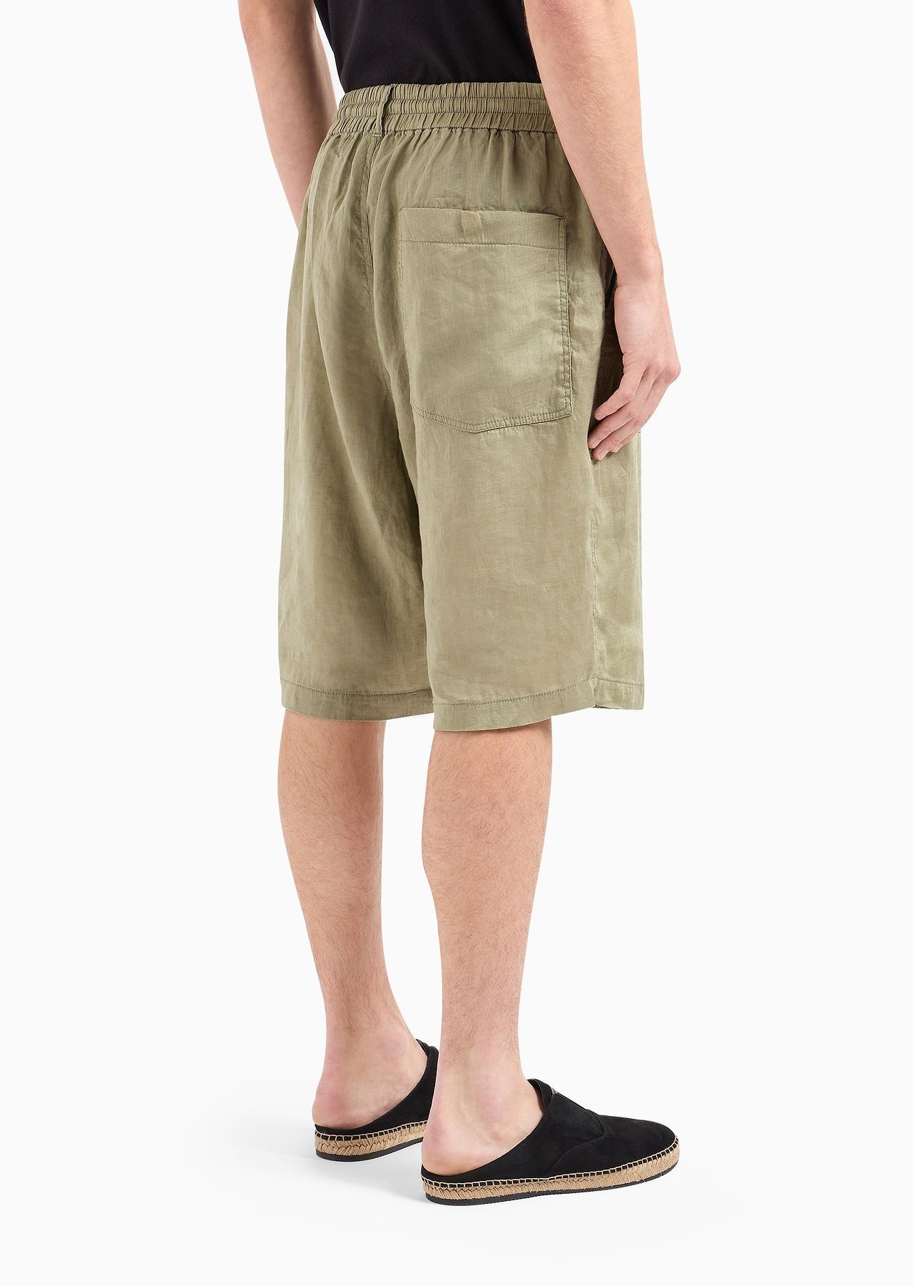 Linen canvas Bermuda shorts - 3