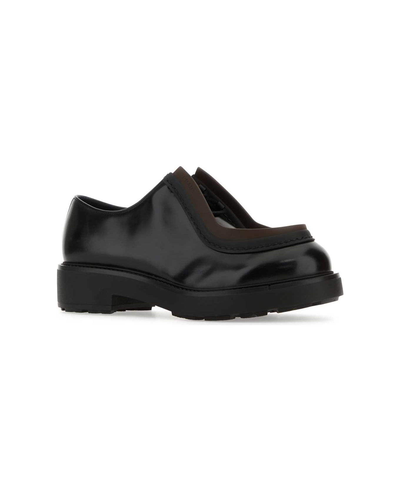 Black Leather Diapason Lace-up Shoes - 2