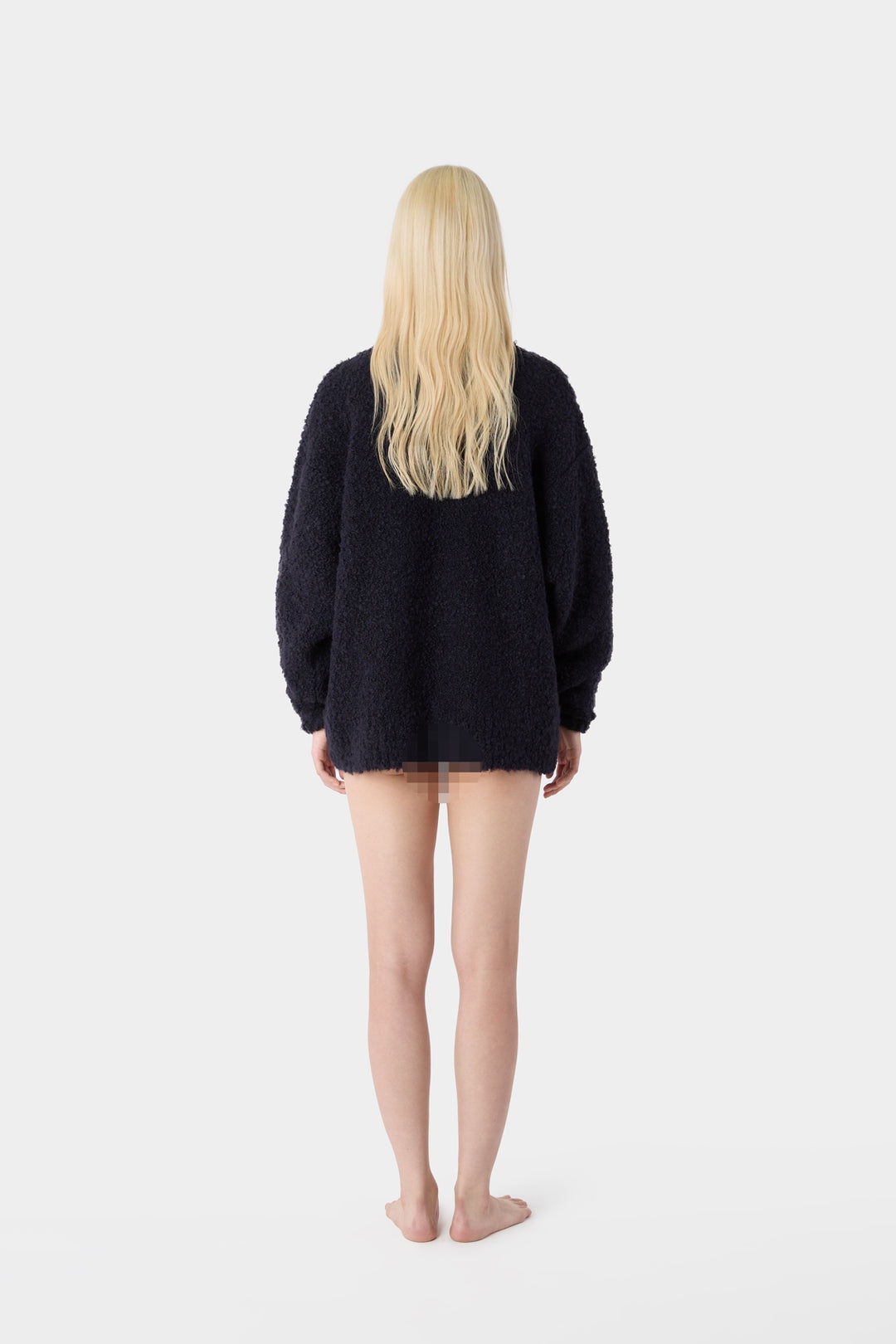 ASTRAKAN ROUND NECK SWEATER / dark navy - 7