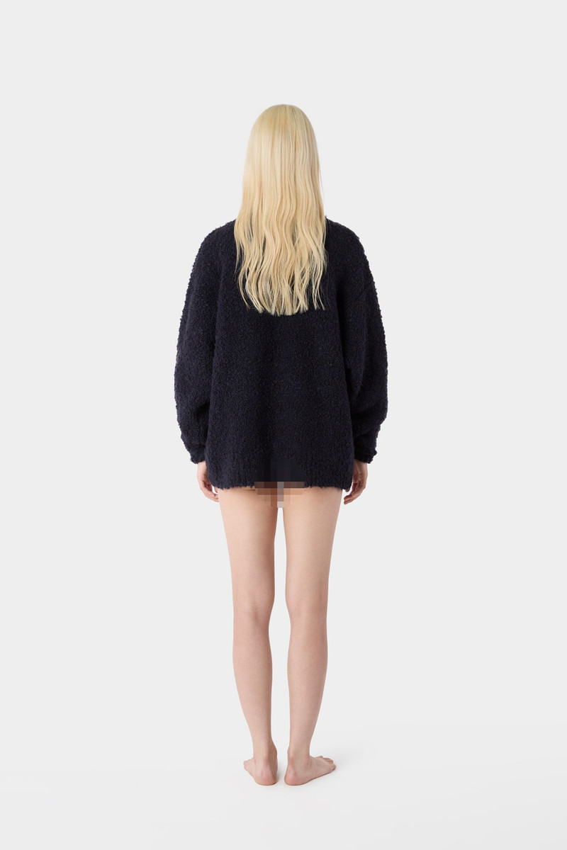 ASTRAKAN ROUND NECK SWEATER / dark navy 7