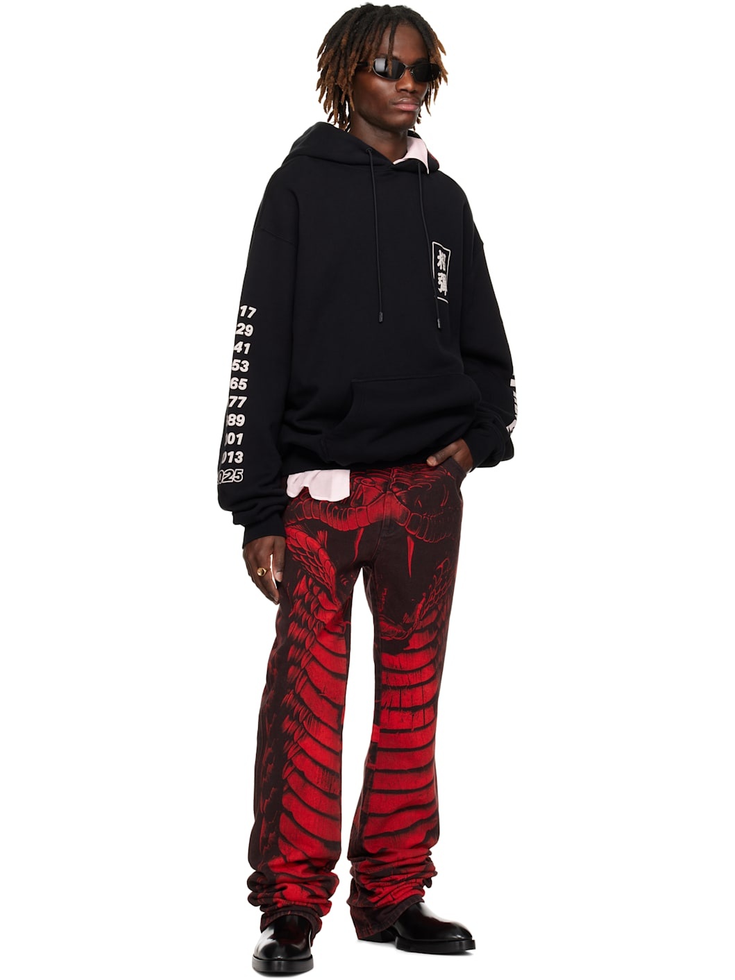 Black 'Year of the Snake' Oversized Hoodie - 5