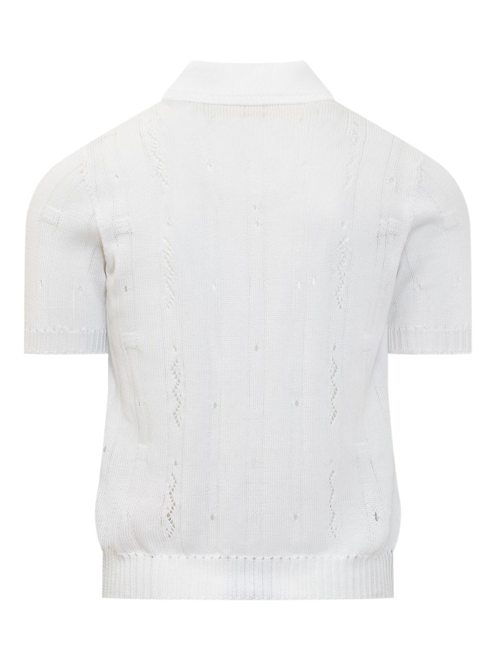 pointelle-knit polo shirt - 2