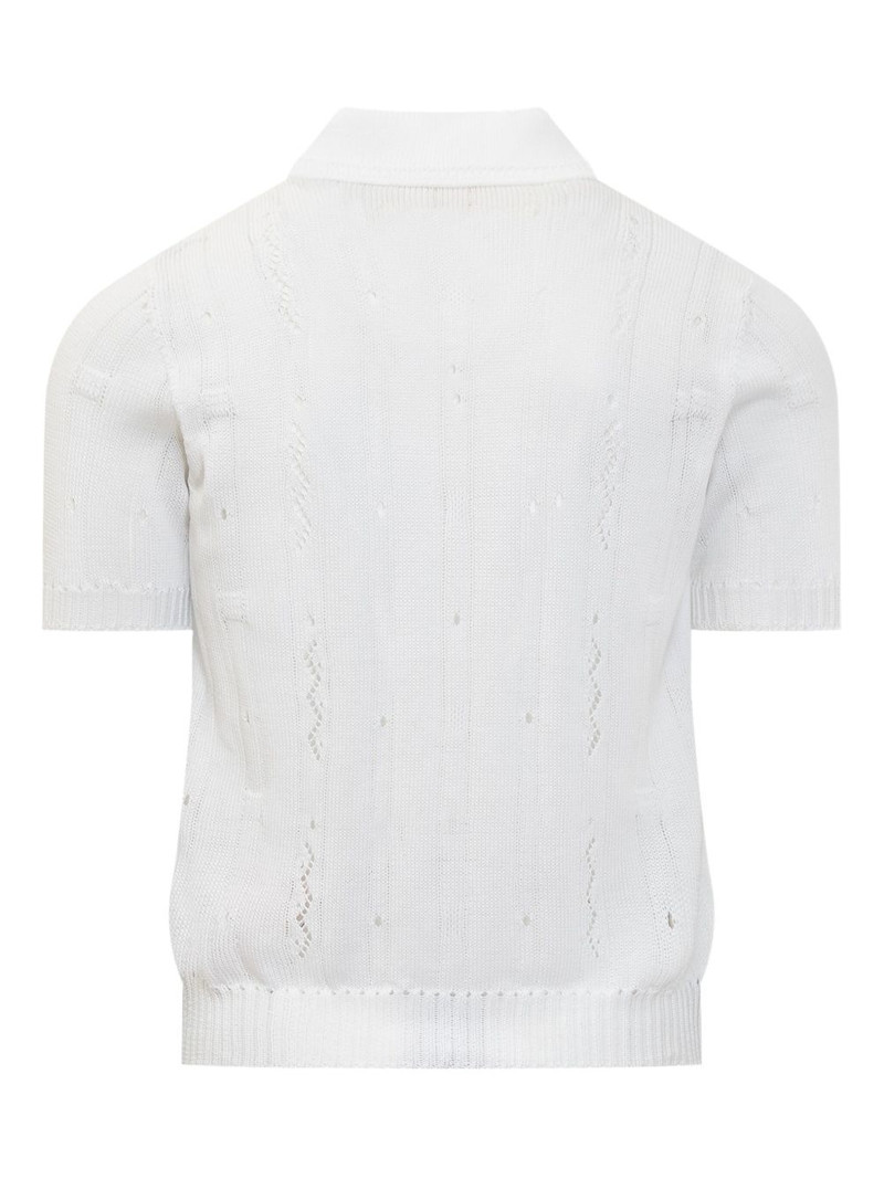 Marni pointelle-knit polo shirt outlook