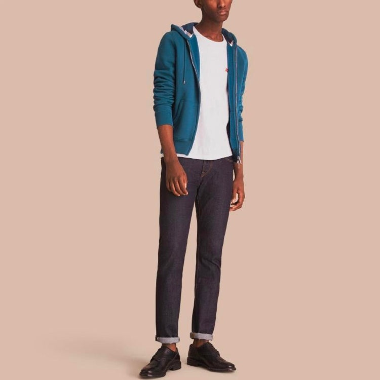 Men's Burberry Fleece Lined Long Sleeves Hooded Jacket Blue 40504161 - 3