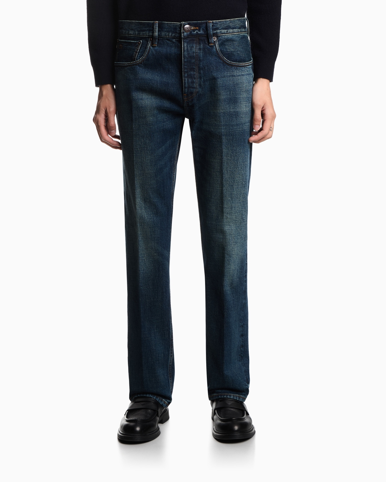 J41 STRAIGHT-FIT VINTAGE JEANS IN EMPORIO ARMANI LAB DENIM - 4