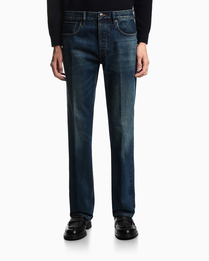 EMPORIO ARMANI J41 STRAIGHT-FIT VINTAGE JEANS IN EMPORIO ARMANI LAB DENIM outlook