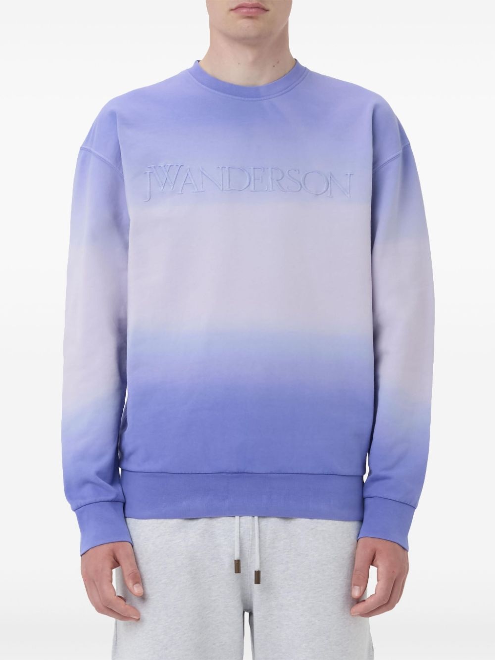 logo-embroidered gradient sweatshirt - 3