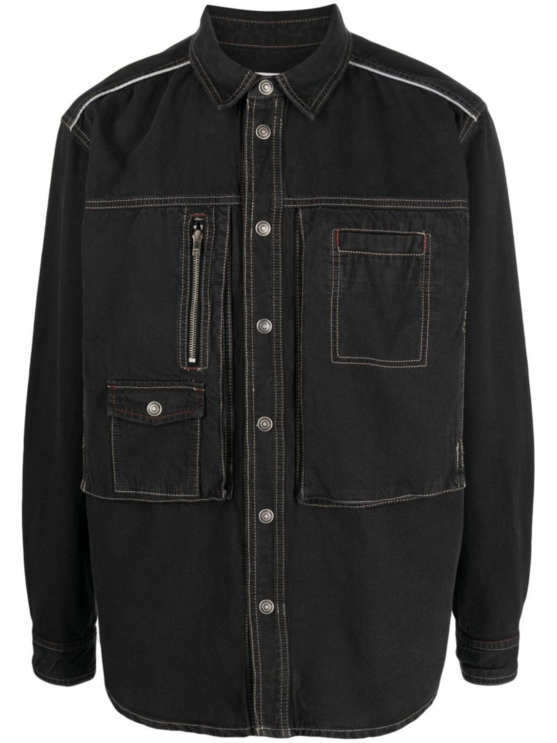 multiple-pockets shirt jacket - 1