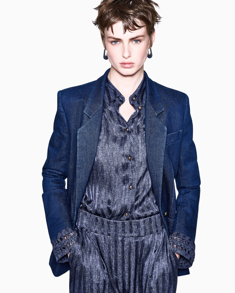 GIORGIO ARMANI DENIM SINGLE-BREASTED JACKET IN STRETCH COTTON outlook