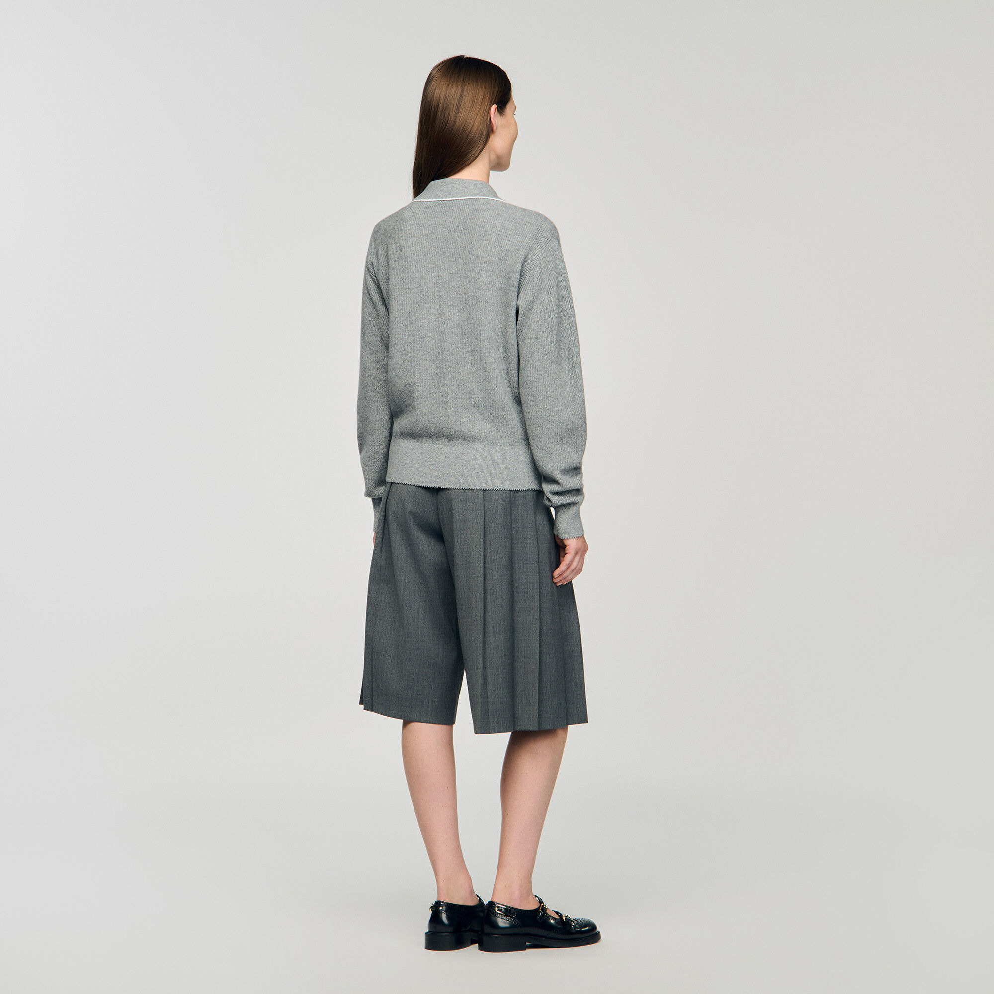 OPEN POLO-COLLAR NECK SWEATER - 5
