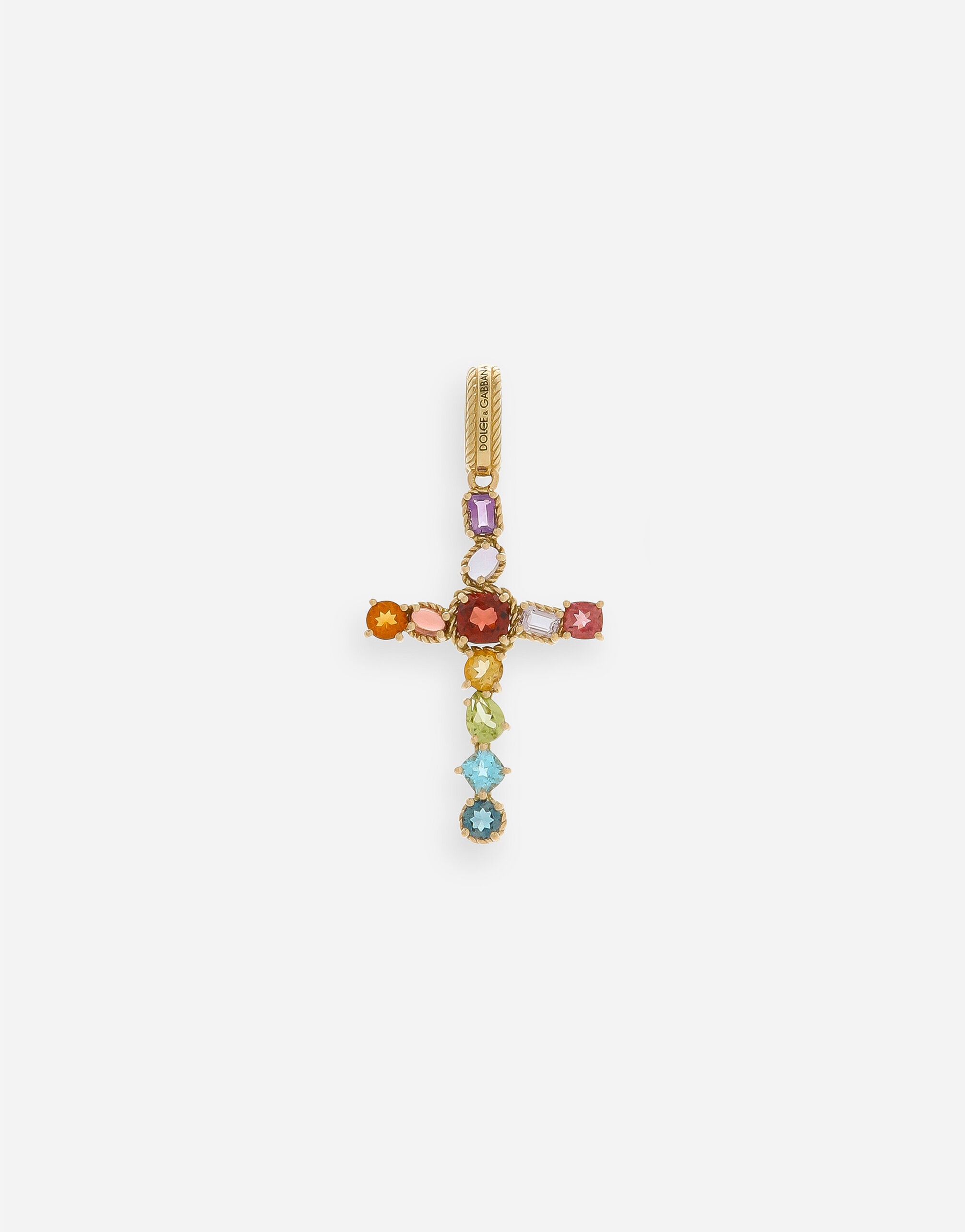 Rainbow charm in yellow gold 18kt with multicolor stones - 1