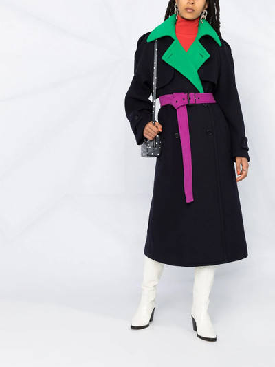 MSGM colour-block belted coat outlook